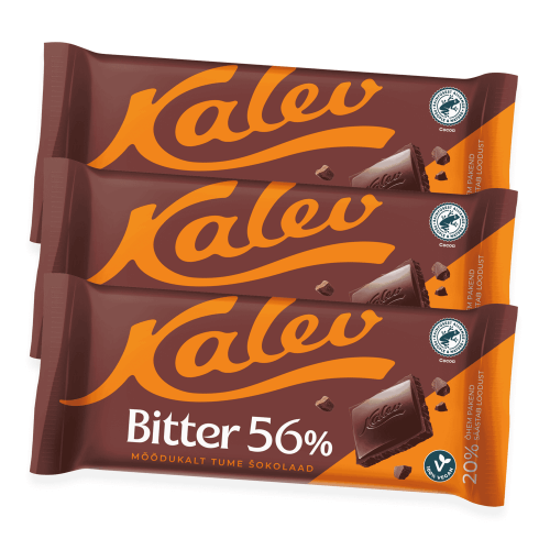 Kalev Bitter 56% Zartbitterschokolade | 300 g Kalev Bitter 56% Zartbitterschokolade (tume sokolaad) aus Tallinn in Estland.