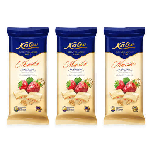 Kalev Weiße Schokolade Crisp Biscuit Erdbeere | 300 g