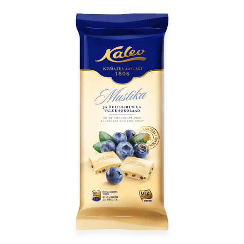 Kalev Weiße Schokolade Reis Crisp Blaubeere | 95 g
