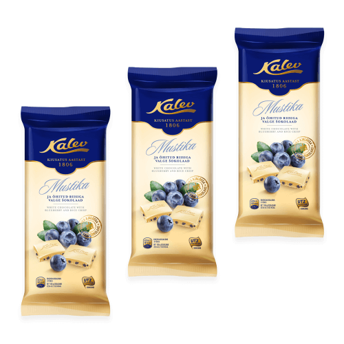 Kalev Weiße Schokolade Reis Crisp Blaubeere | 285 g
