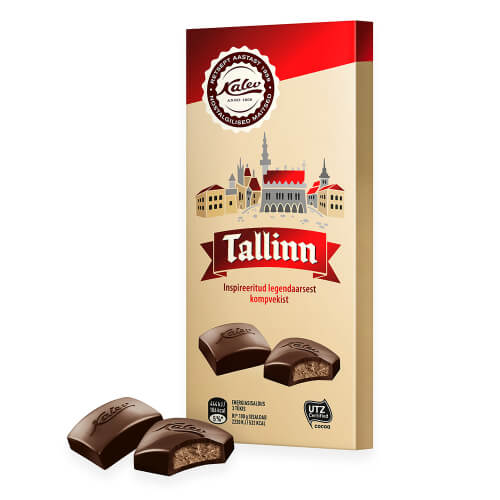 Kalev Tallinn Zartbitterschokolade mit Füllung | 100 g Kalev Tallinn Zartbitterschokolade mit Füllung 100g