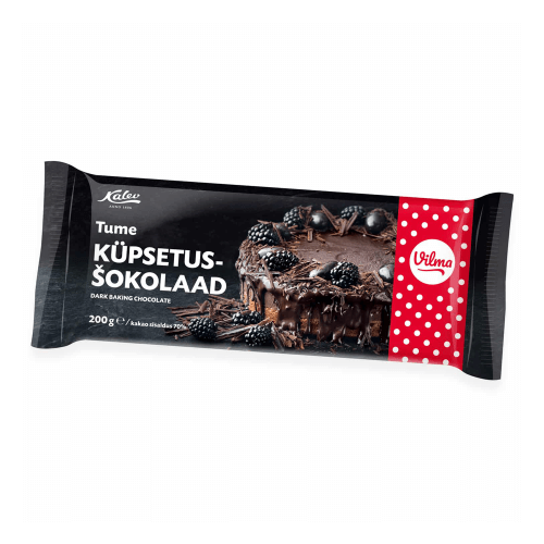 Kalev Zartbitterschokoladen Kuvertüre 70% Vilma | 200 g Kalev Zartbitterschokoladen Kuvertüre Vilma 200g (küpsetus?okolaad tume 70%) aus Tallinn in Estland.