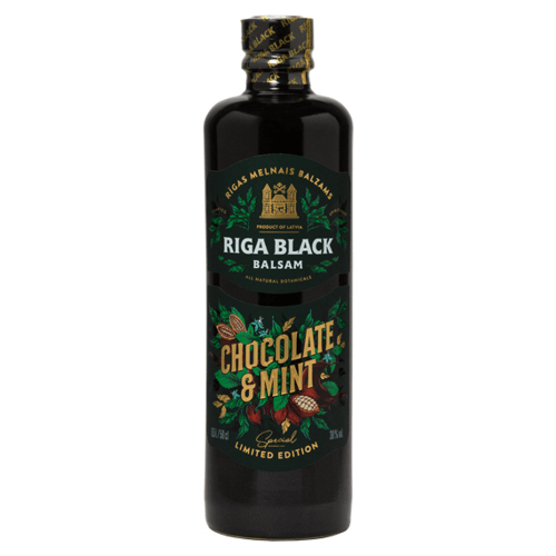 Latvijas Balzams Riga Black Balsam Chocolate & Mint | 0,5 l Latvijas Balzams Riga Black Balsam Chocolate & Mint 0,5l aus Lettland.